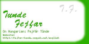 tunde fejfar business card